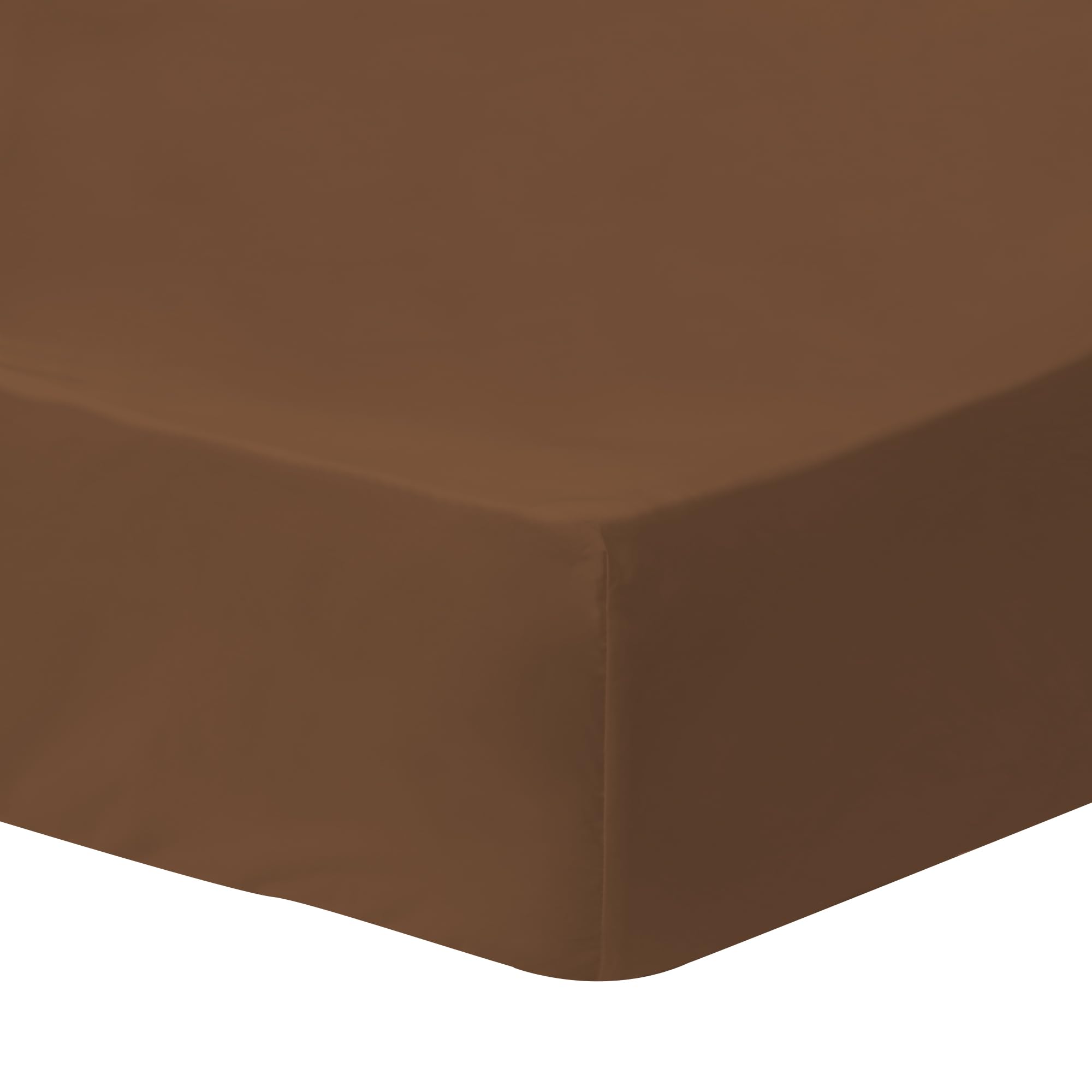 Drap housse 140x190 en coton lavé chocolat MATT & ROSE