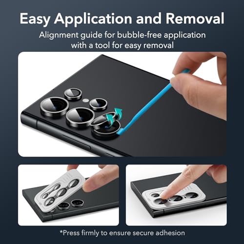 Image of ESR for Samsung Galaxy S24 Ultra Camera Lens Protector, 2 Pack, Black