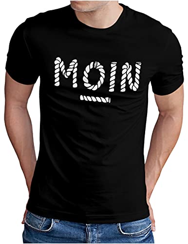 T-Shirt Corde de Bateau OM3 Noir pour Look Marin Décontracté