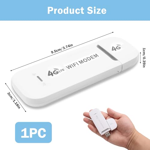 4G USB Dongle Modem Portable WiFi with SIM Card Slot Travel Wireless Router Pay as You Go USB Plug Modem Hotspot Pocket Router 150Mbps High Speed Mobile Internet Adapter for Phones Laptops Car Outdoor