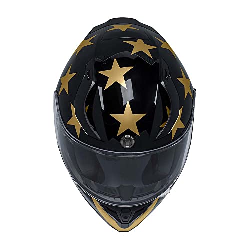 Torc T15B Bluetooth Integrated Full Face Motorcycle Helmet With Graphic (Gloss Black Stay Gold, Large) #TOP3