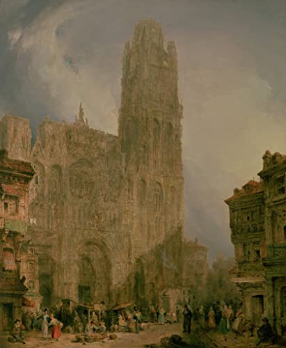Poster sur toile Notre-Dame Rouen 50 x 70 cm David Roberts, finition texturee haut de gamme