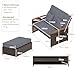 GIANTEX Lounge Möbel Outdoor, Outdoor Sofa, Gartensofa mit Liegefunktion, Garten Doppelliege Gartenliege 2 Personen, Gartenlounge Rattan, Balkon Lounge Sofa, Daybed Garten, Balkonsofa Kleiner Balkon