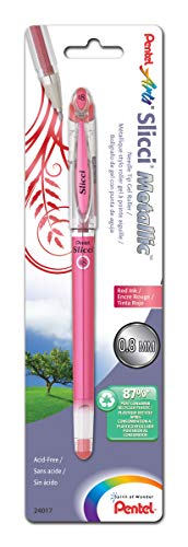 Stylo gel Pentel Slicci Metallic pointe aiguille haute qualité