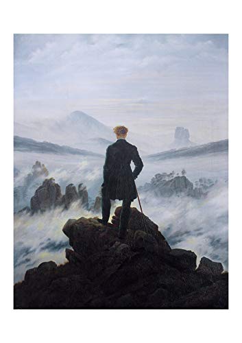 Affiche encadrée Caspar David Friedrich : impression d'art premium The Wanderer pour salon