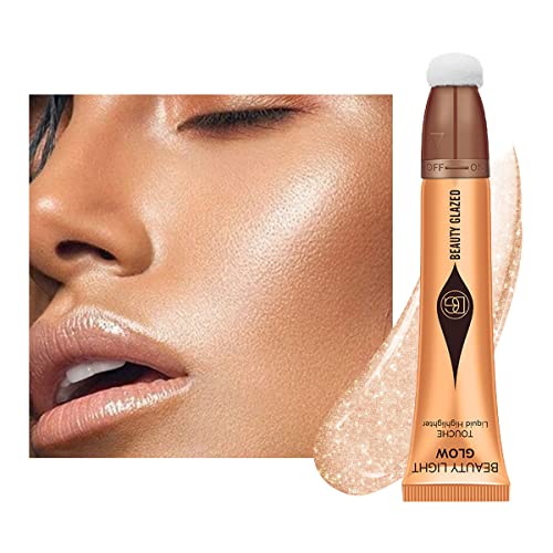 Contour liquide Blush Stick, texture lisse et crémeuse, bâton de maquillage pour le visage avec embout éponge, bâton multi-usage Natural Contour Blush Brighten Cheek Cosmetic (Highlighter #03)