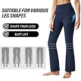 viiotu Flared Leggings Women, High Waisted Yoga Pants for Women, Flared Trousers Bootleg Boot Cut Pants (UK, Alpha, L, Regular, Regular, Navy Blue) - Image 5