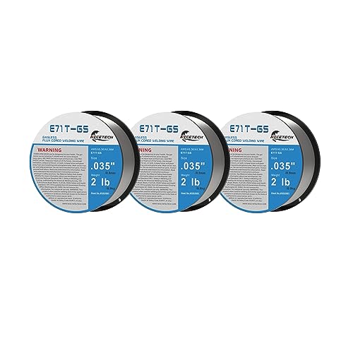 NICETECH, Gasless Flux Cored Welding Wire, Carbon Steel, E71TGS (3PK, .035