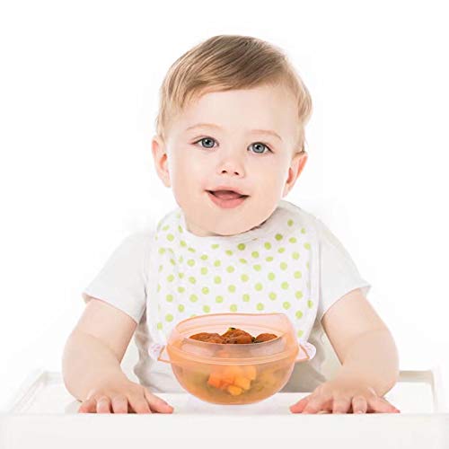 PandaEar Improved Suction Bowls for Toddlers Babies Infants | Stay Put Solid Feeding 3 Sizes |Spoon and Fork Airtight Lids Spill Proof| to-Go Snacks Storage Gift Set Chemical BPA Free