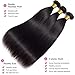 10A Brazilian Straight Human Hair Bundles with Frontal Closure 14 16 18+12 Inch Straight Bundle Human Hair with Closure 100% Unprocessed Virgin Hair Weave 3 Bundles with 13x4 HD Lace Frontal