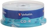 Verbatim CD-R Blank Discs 700MB 80 Minutes 52x Recordable Disc for Data and Music- 30 Pack Spindle