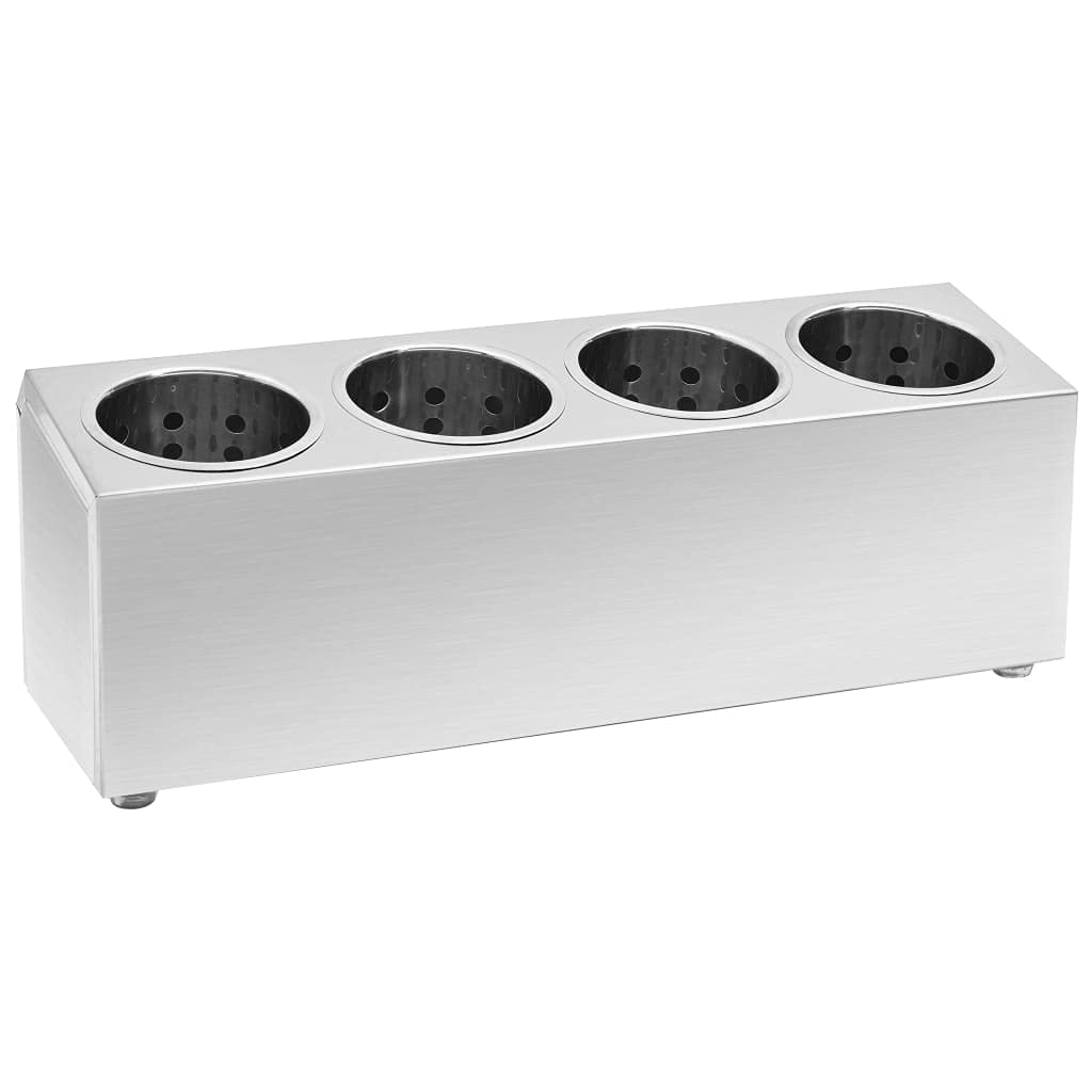 Solivagant Besteckbehälter 4 Fächer Rechteckig Edelstahl, Küche Esszimmer,Küchenhelfer -utensilien,Küchenorganizer,Besteckkästen, 2.75 kg-51227
