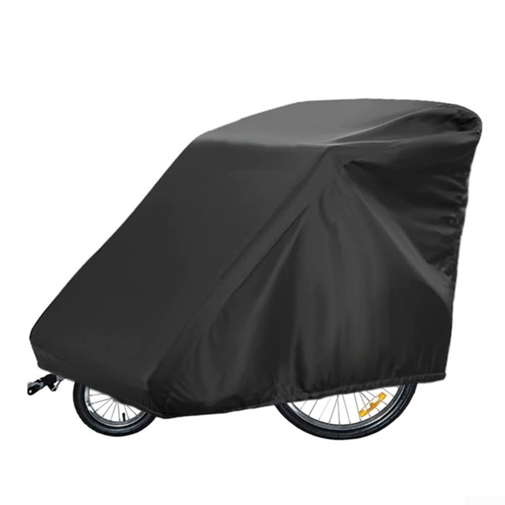 Funda impermeable para remolque de bicicleta, resistente a la intemperie, para una plaza, dos plazas, color negro