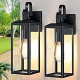 16'' Large Outdoor Wall Lights 2-Packs, Modern Black Exterior Lighting Fixtures, Waterproof Outdoor Sconces Porch Light for House Wall Mount, Farmhouse Wall Lanterns for Front Door, Patio, Garage