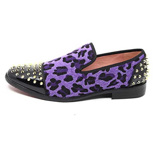 Men's Fashion Leopard Print Smoking Spike Dress Loafers Slip On Shoes SM-592