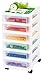 IRIS 6-Drawer Rolling Storage Cart with Organizer Top, White