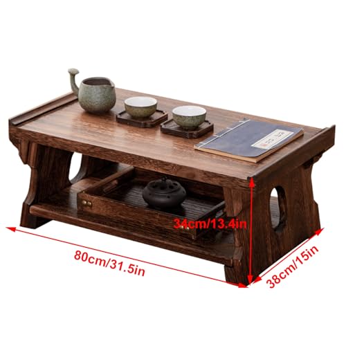 Table Basse Japonaise 80cm Multifonction et Facile à Ranger - 3
