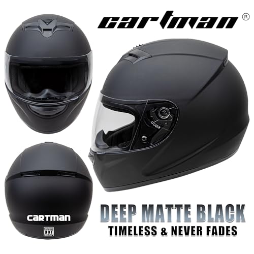 Cartman DOT Certified Full Face Motorcycle Helmet - Street & Racing Bike Helmet for Adults with Visor & Quick-Release Buckle Medium - Thumbnail 4