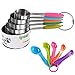 IPOW 2 in1 5 misurini di Tazze e 5 misurini cucchiai Cup Misurino Cucchiaio Dosatore in Acciaio Inox Americano con Manici Antiscivolo per Cucina Cottura per misurare Gli ingredienti