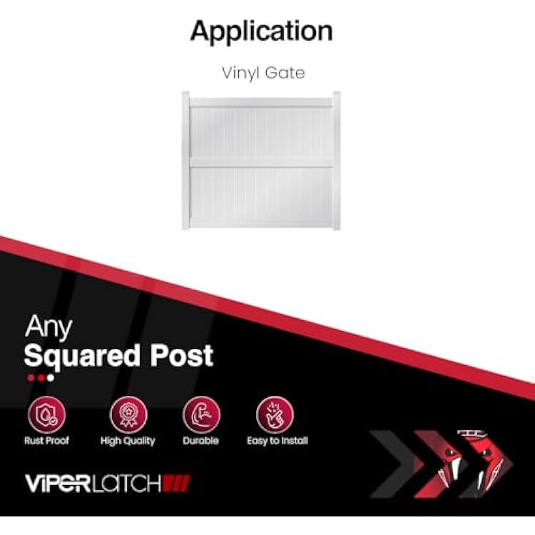Safetech Hardware ViperX5-2 Two-Sided Gate Latch | Wrap Around Design - No Post Drilling | Padlock Lockable | Left & Right Reversible | Double Gate Access w/Push Button | 2 Vinyl & Aluminum - Black