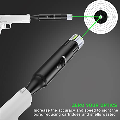 Aggxpf Bright Red/Green Laser Bore Sight Kit For .17To12Ga Caliber, Laser Boresighter Kit With 12 Multiple Caliber Adapters, Laser Bore Sighter For Hunting Zeroing Your Scopes Optics (Green Laser) #TOP5