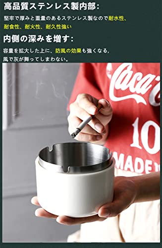 Lartisan 灰皿 大容量 卓上 テーブル用 屋外 ふた付き ステ