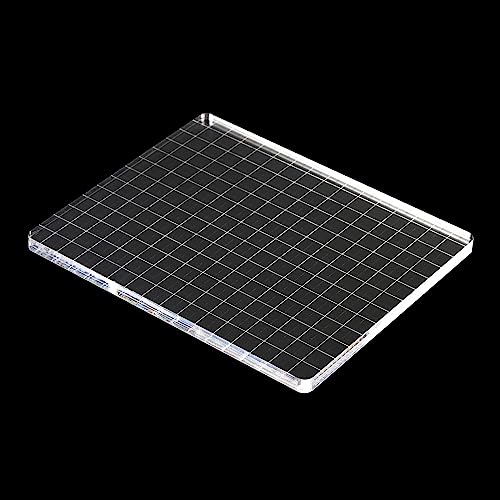 PATIKIL 6\" x 5\" Acrylic Stamp Block, Clear Stamping Block with Grid Lines Decorative Mounting Blocks Square for Scrapbooking DIY Crafts Card Making - Thumbnail 4