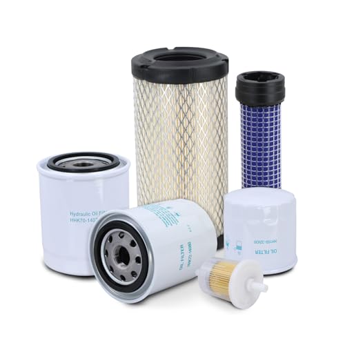 77700-01819 Maintenance Service Filter Kit Compatible with Kubota RTV900 Utility Vehicle Replaces# HH150-32430 12581-43012 HHK72-14080 HHK70-14070 1G659-11222