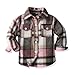 Boys Winter Flannel Shirt Long Sleeve Button Down Plaid Jackets for Toddler Boy Shirts with (Hot Pink, 3-6 Months)