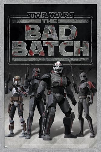 Trends International Star Wars: The Bad Batch - Clone Force 99 Wall Poster, 34L x 22.4W, Gray Framed Version
