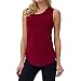 Produktbild LOPILY Tank Tops Weste T-Shirt Sommer Frauen Lässige Crop Top Weste Tank Damen Einfarbig Beiläufige Tunika Tanktop Solide Locker Oberteil Weste Freizeithemd Blusen (Weinrot,XL)