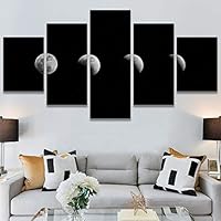 SIGNWIN 5 Panel Canvas Wall Art Astronomy & Space Contemporary Cosmic Dramatic Green Group Photography Realism Ultra for Home Decorations Ready to Hang - 60