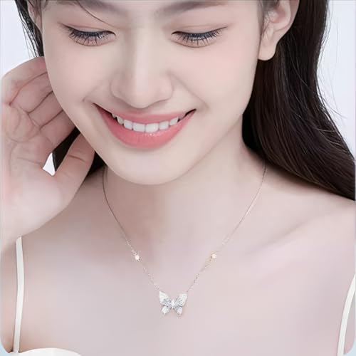 Collier papillon argent décolleté parfait pour mariage et soirée - 4