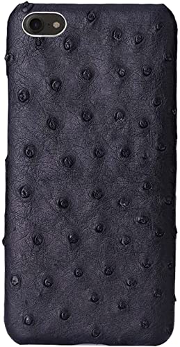 Étui de téléphone iPhone SE3 2022 cuir d'autruche noir antichoc