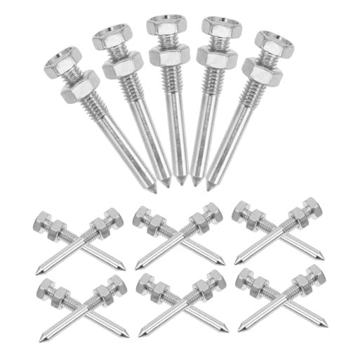 20 Pack Metal Lawn Aerator Shoe Spikes for Grass, Silver