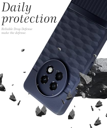 Image of WOW IMAGINE Back Cover for Realme 13 Plus 5G | Realme P1 Speed 5G with Hexa Cube Design | Soft Rubberised Case | Inner Velvet Fabric | Matte Silicone Flexible Mobile Case | Camera Protection - Blue