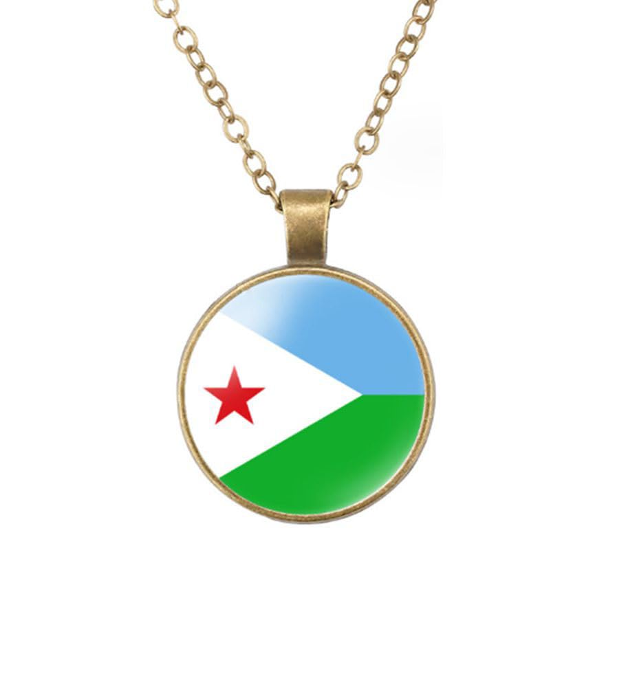 EnigmaGlowWorld Most Countries Flag Zinc Alloy Necklace Pendant Necklace for Men Women