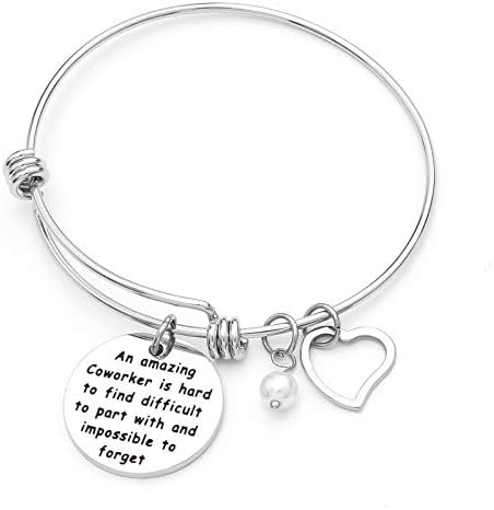 JvvsciAn Amazing Coworker Is Hard To Find Bracelet, Coworker Leaving Gift, Colleague Boss Goodbye Farewell Gift, Going Away Thank You Bangle