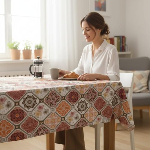 ECOMMERC3 | Mantel Hule Mesa Rectangular Tamaño 100x140 cm Estilo, Durabilidad y Fácil Limpieza para tu Mesa - Mantel Hule Antimanchas e Impermeable