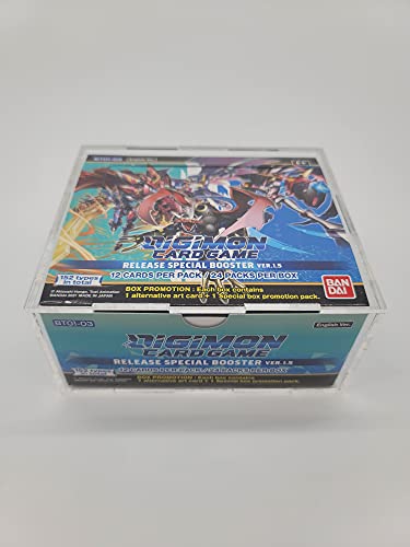 Digimon Acrylic Booster Box Display Case Box, Framing/Display Quality Grade (Digimon Booster box not included)