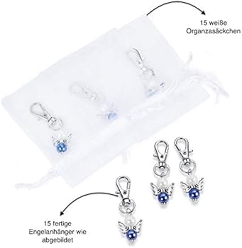 Abnaok 32 stuks beschermengel organza zakje, geschenken, communie