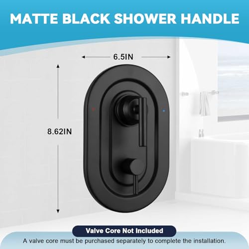 Juego de recambio para válvula de transferencia de ducha T2900BL con manija negra mate 3 funciones miniatura 4