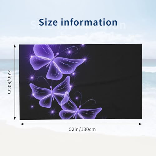 Serviette de bain microfibre violette absorbante douche - 4