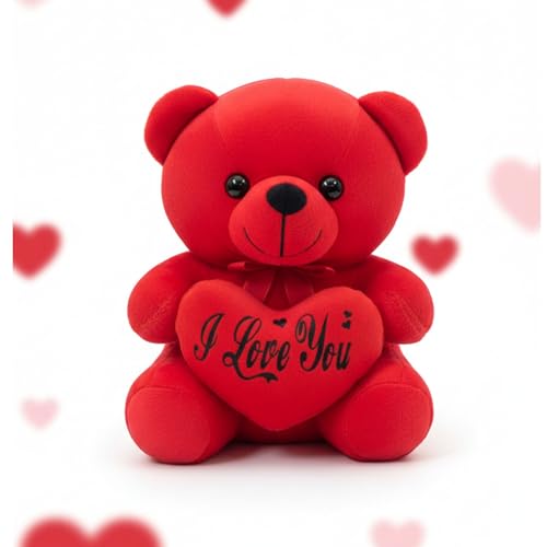 Image of EITHEO Valentine's Day Special Teddy Bear Soft Toy (15 cm) | Cute Stuffed Teddy for ValentineTeddy Bear Day Gift for Girls & Girlfriend | Soft Plush Romantic Gift (Red)