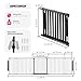 tectake® Kaminschutzgitter mit Tür 290 cm Metall Schutzgitter Ofenschutzgitter Absperrgitter faltbar Tierschutzgitter Türschutzgitter 5 Elemente Laufstall Kinderschutz Tür mit Sicherung - schwarz
