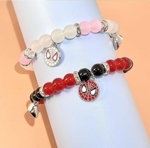 Image of Spiderman Kitty Magnetic Friendship Bracelets, Couple's Bracelets, Valentine's Day Gifts for BFF, BF, GF, Women, Men, Girls, Kids