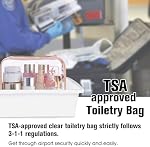 2 Pack TSA Approved Liquids Bags Pink Travel Toiletry Bag Waterproof Carry-on Toiletries Bag with Zipper for Women Men Airport Airline