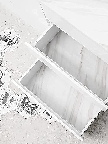 Marble Contact Paper Granite Gray/White Wallpaper Glossy Marble Wallpaper Peel And Stick Wallpaper Self Adhesive 16"X120" Countertop Paper For Cabinet Kitchen Countertop Furniture Viny Film Roll #TOP5