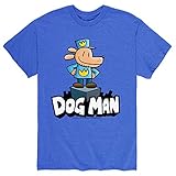 Dog Man On Pedestal - Men's Short Sleeve Graphic T-Shirt - Size Small Royal Blue