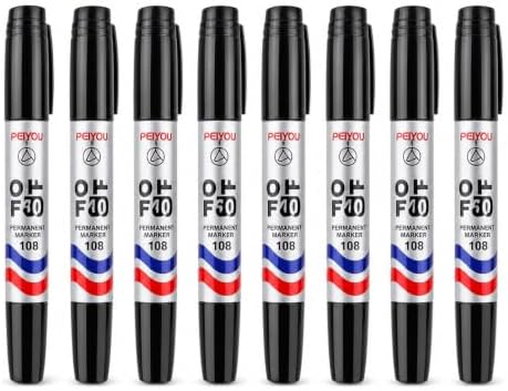 Black Oil-Based Markers, 8 Pack, 2 mm Round Tip Multi-Purpose Marking Pens for Boxes Plastic Glass Metal and General Labeling, 5.7 in image 4
